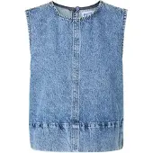 Pieces Pcsky Denim Top Uden Ærmer