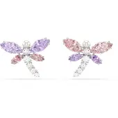 Swarovski Øreringe lilla / pink / sølv