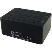LC-Power LC-DOCK-U3-CR - HDD dockingstation - båse: 2 - 2,5 / 3,5 delt - SATA - USB 3.0 - sort