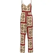 ONLY Jumpsuit 'ONLNova' beige / brun / rød