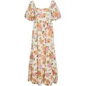 Vila Kjole 'VIFlola' oliven / orange / lys pink / hvid