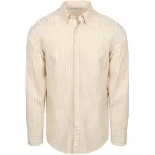 Mcgregor Skjorte Cotton Linen Stripes Ecru Beige måle