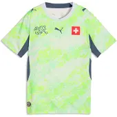 Puma Switzerland 2026 Away Jersey Youth, Football, Sea Glass/Dark Indigo, 5-6Y