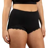 Conni Inkontinens trusse med blonde - Sort