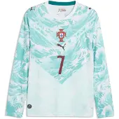 Puma Portugal 2026 Long Sleeve Away Player Jersey Men, Football, White/Green Lagoon, M