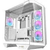 Darkflash DY470 computerchassis med 4 ARGB-blæsere - hvid