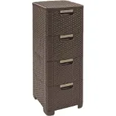 Curver BOOKCASE WITH 4 DRAWERS 4x14L /DARK BROWN