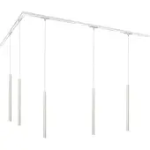 QAZQA Moderne skinnesystem med 5 pendellamper hvid 1-faset - Iconic Frini