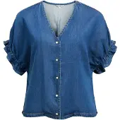 Object Denim V-udskæring Top