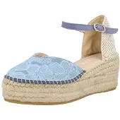 MACARENA Pumps 'JAVA6-AY CINZIA BEBE' beige / blue denim / lyseblå / hvid
