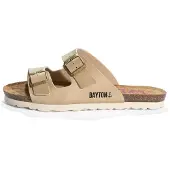Bayton Pantoletter 'ASTRAKAN' beige / sort