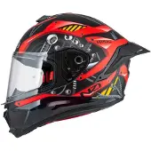 Nzi Wake Stream Booster Stripes Fullface-hjelm