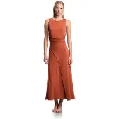 Emporio Armani Emporio Armanitil kvinder. EW003413_AF20240 Tone orange kjole (M), Casual, Viscose, Uden ærmer/stropper