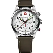 Wenger Herreur 01.0543.109 Terragraph Sølvfarvet/Læder Ø43 mm