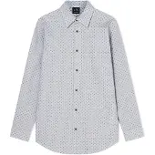 Armani Exchange A|X Armani Exchangetil mænd. XM002811AF24739F0204 Regular jacquard garnfarvet skjorte hvid (XL), Casual, Bomuld, Klassisk, Lange ærmer