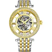 Stührling Original Dameur 3944.2 Delphi Skeletskåret/Gul guldtonet
