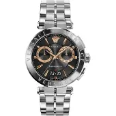 Versace Herreur VE1D02423 Aion Sort/Stål Ø45 mm