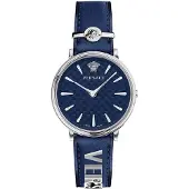 Versace Dameur VE8104222 V Circle Blå/Læder Ø38 mm