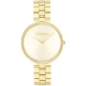 Calvin Klein CK Dameur 25100014 Gleam Champagne/Gul guldtonet stål