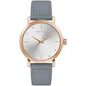 Bulova Dameur 44L257 Caravelle Sølvfarvet/Læder Ø36 mm
