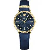 Versace Dameur VE8100419 V Circle Blå/Læder Ø38 mm
