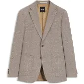 BOSS Slim fit blazer i ny uldblanding med mønster