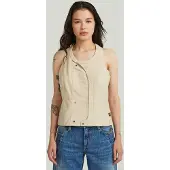 G-Star Leather Waistcoat - Beige - Women