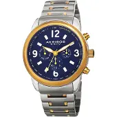 Akribos XXIV Herreur AK783TTG Multi-Function Blå/Gul guldtonet stål