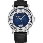 Alexander Herreur A153-02 Classic Blå/Læder Ø43 mm