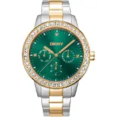 DKNY Dameur DK1L055M0075 Parsons Multi Glitz Grøn/Guldtonet stål