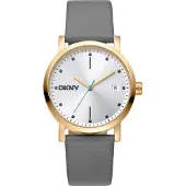 DKNY Dameur DK1L036L0025 Soho Midi Sølvfarvet/Læder Ø34 mm
