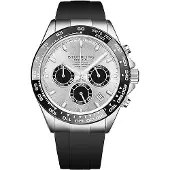 Stührling Original Herreur 4042.1 Aquamaster Sølvfarvet/Gummi Ø42