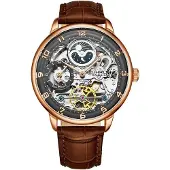 Stührling Original Herreur 3925.3 Legacy Skeletskåret/Læder Ø40 mm