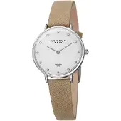 Akribos XXIV Dameur AK882WT Diamond Sølvfarvet/Læder Ø28 mm