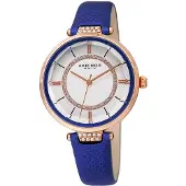 Akribos XXIV Dameur AK1116BU Crystal Hvid/Læder Ø34 mm