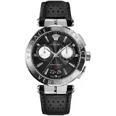 Versace Herreur VE1D02123 Aion Sort/Læder Ø45 mm