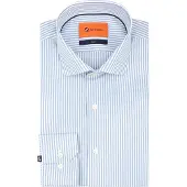 Suitable Twill Skjorte Striber Blå Lyseblå måle