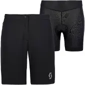 SCOTT - MTB tøj dame - Vertic LT W/Pad Shorts W Black til Unisex - Størrelse S - Sort