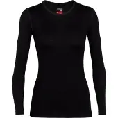 Icebreaker - Skiundertøj dame - W Merino 260 Oasis LS Crewe Black til UnisexUld - Størrelse XXL - Sort