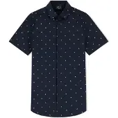 Armani Exchange A|X Armani Exchangetil mænd. XM000624AF13184FB434 Skjorte Monogram Slim navy (L), Casual, Bomuld, Korte ærmer, Blå