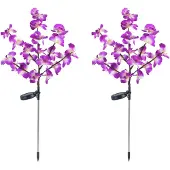 Maximex solcellehavelygter, LED orkidéer, sæt 2 stk., 75 cm