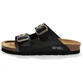 Bayton Pantoletter 'JANNY' brun / guld / sort