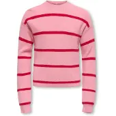 Kids Only Bluse - Strik - Noos - KogFranca - Sea Pink/Small Stri - - 11-12 år (146-152) - Bluse