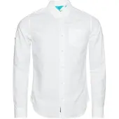 Superdry Superdrytil mænd. M4010696A Studios skjorte i hvidt hør (XXL), Casual, Linned, Lange ærmer