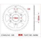 Rk 4394 520 Bagtandhjul