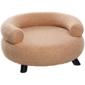 Flamingo Sofa Dudo rund kæledyrssofa til hund og kat beige