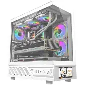 Darkflash DS950V computerkabinet med skærm (hvid) + 6 blæsere