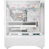 Darkflash DY460 computerkabinet (hvid) + 4 ARGB-blæsere