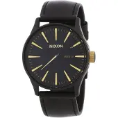 Nixon Herreur A1051041-00 Sort/Læder Ø42 mm