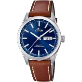 Lotus Herreur 18671/3 Classic Blå/Læder Ø42 mm